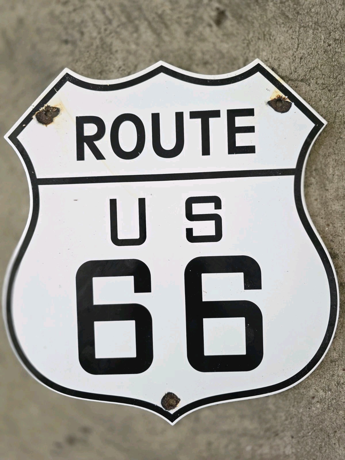 VINTAGE ROUTE 66 HIGHWAY PORCELAIN SIGN 13
