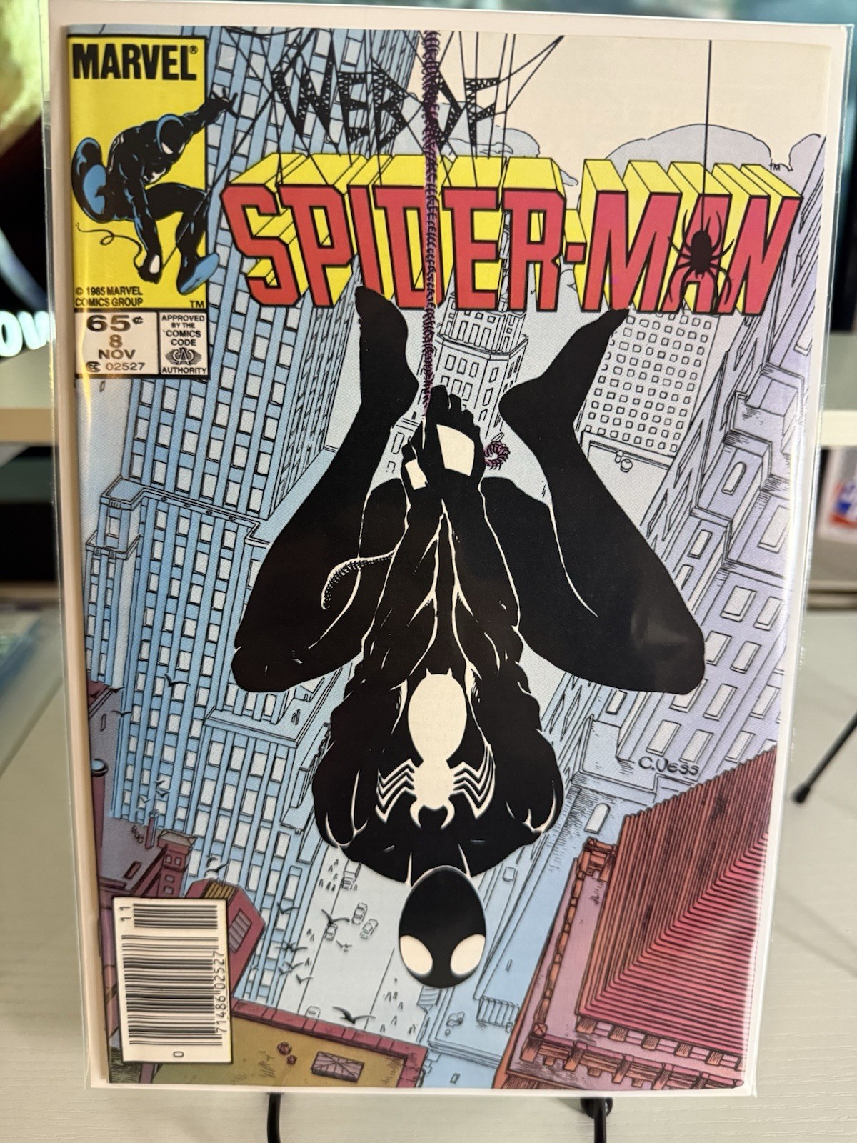 1985 Web Of Spider-Man #8 NM+ NEWSSTAND Marvel Black Suit 1st Print