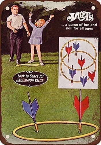 Vintage 1969 Jarts Lawn Darts Game Look Reproduction Metal Tin Sign Nostalgic Fo