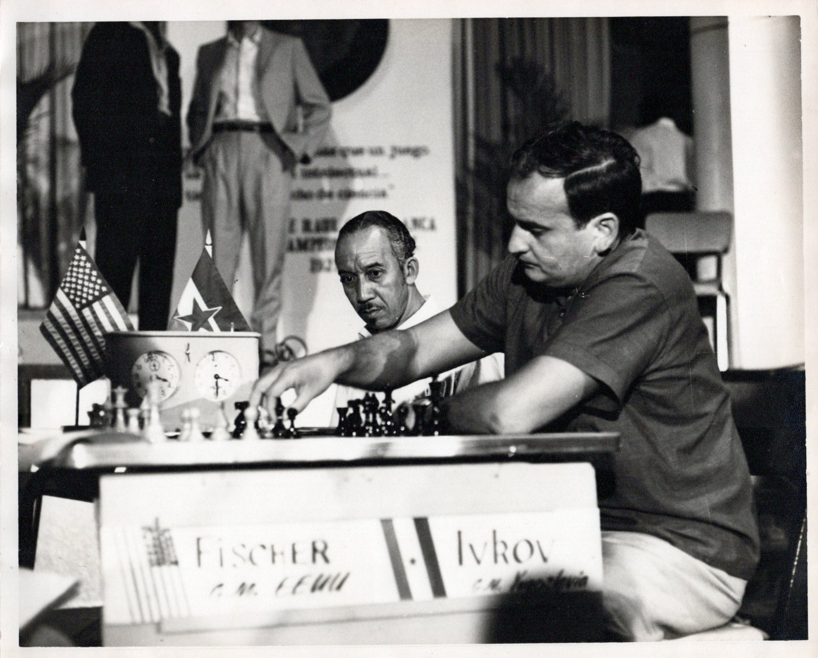 RARE CUBAN CUBA OLYMPIAD CHESS FISHER vs IVKOV PORTRAIT 1966 ORIG PHOTO MA47