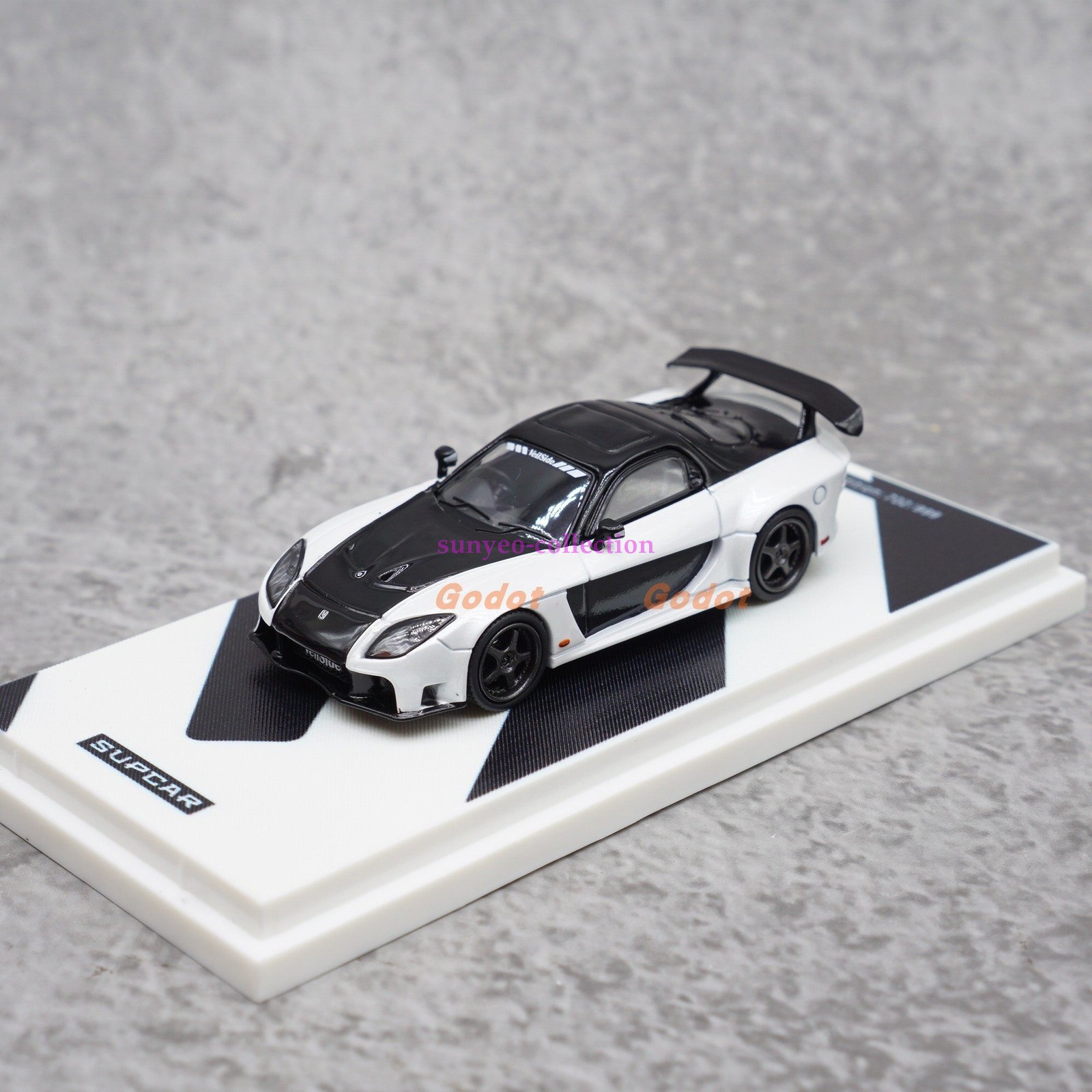 1/64 RX-7 Veilside White Alloy Die-Cast Model - Rare JDM Tuned Collectible Car
