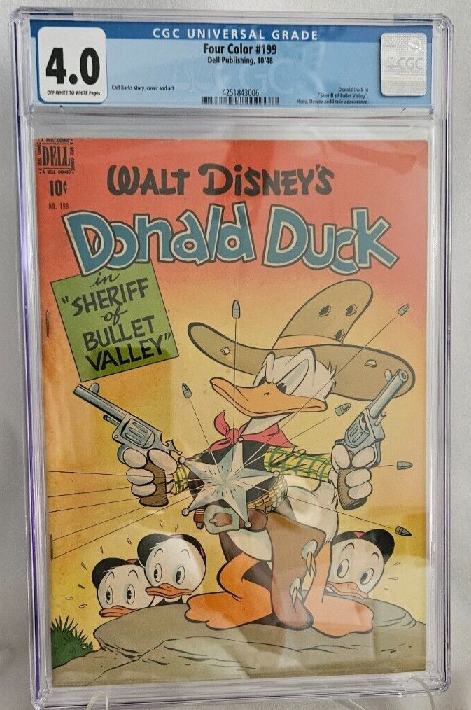 Four Color Comics #199 Golden Age 1948 Donald Duck KEY Carl Barks Cover, Art CGC