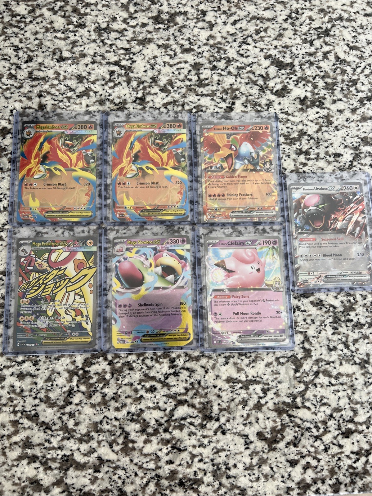 Pokémon EX Card Lot - Emboar X2, Ho-Oh, Elektross, Slowbro, Clafairy, Ursaluna