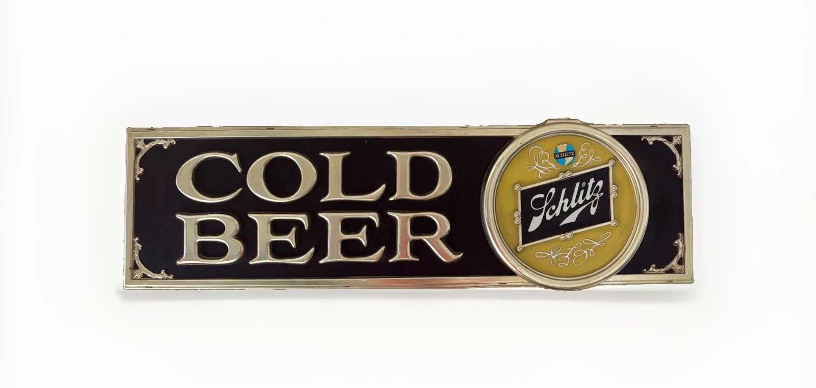 Vintage Schlitz Cold Beer Large Advertising Hanging Sign approx. 14\