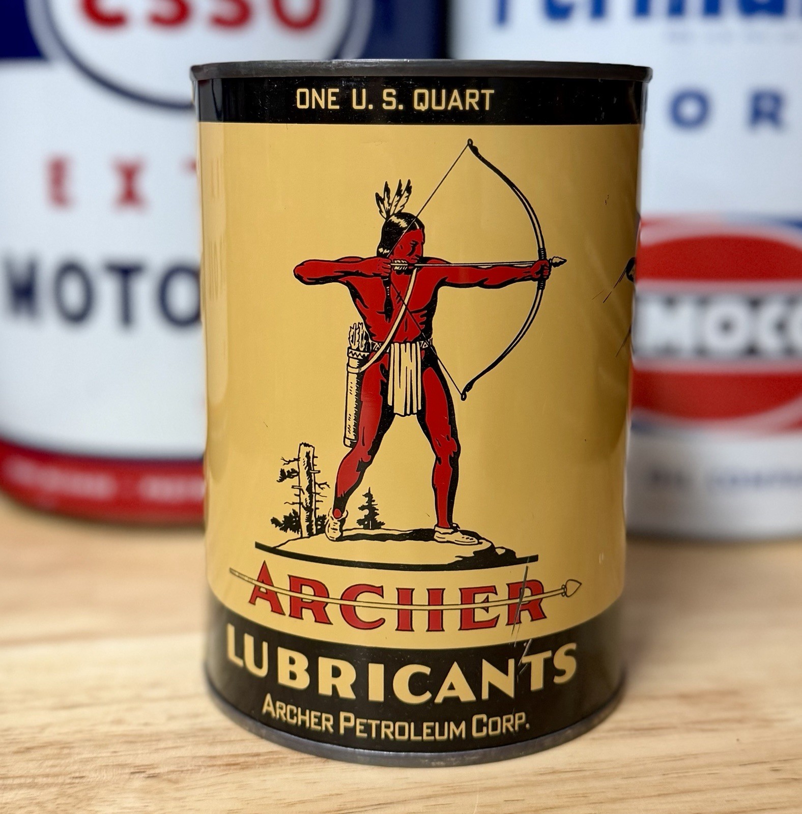 Vintage NOS Archer Lubricants Aircraft Grade Oil Can Quart FULL