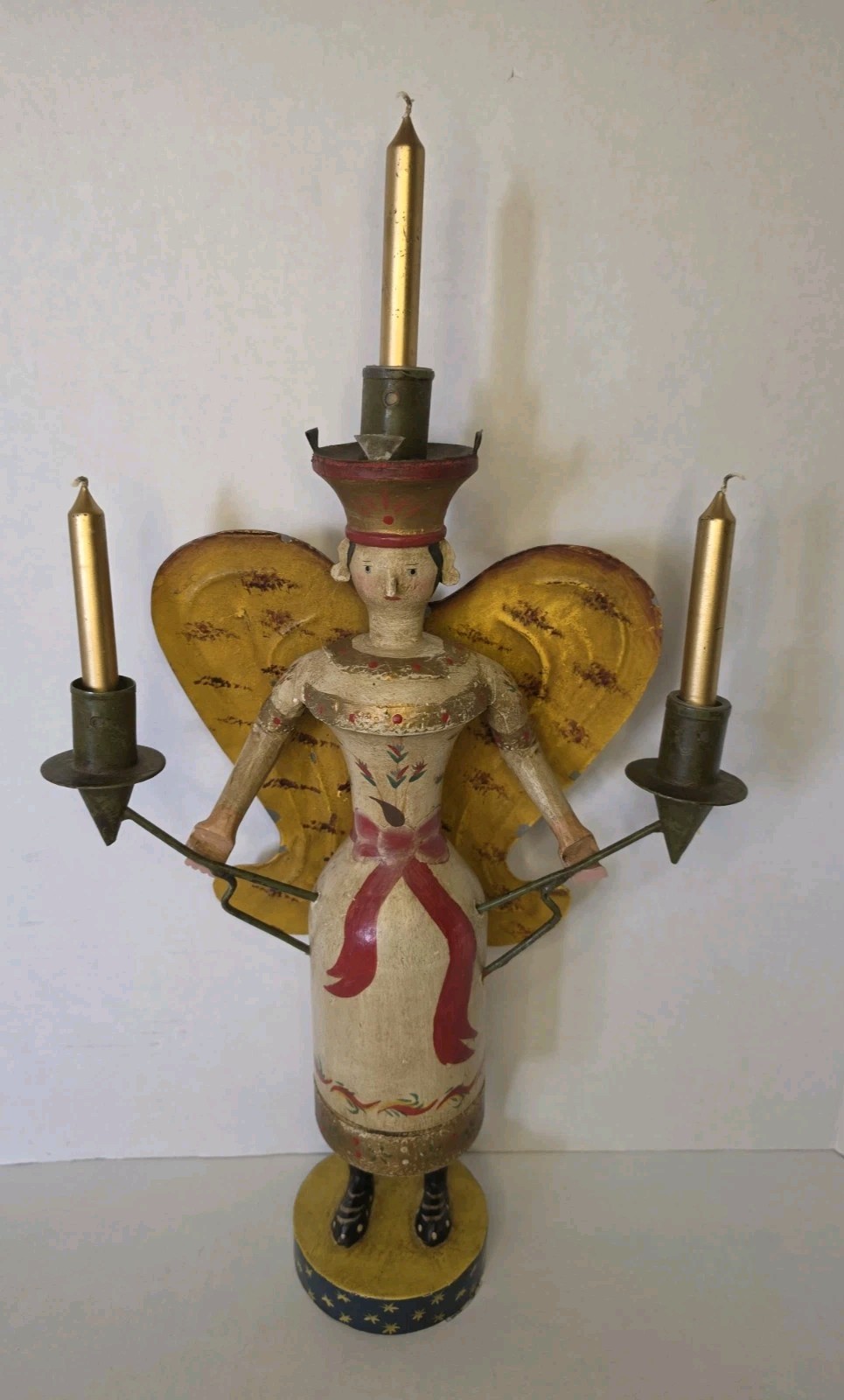 1930s Erzgebirge Lichterengel German Light Angel Christmas Folk Art Rare Feet