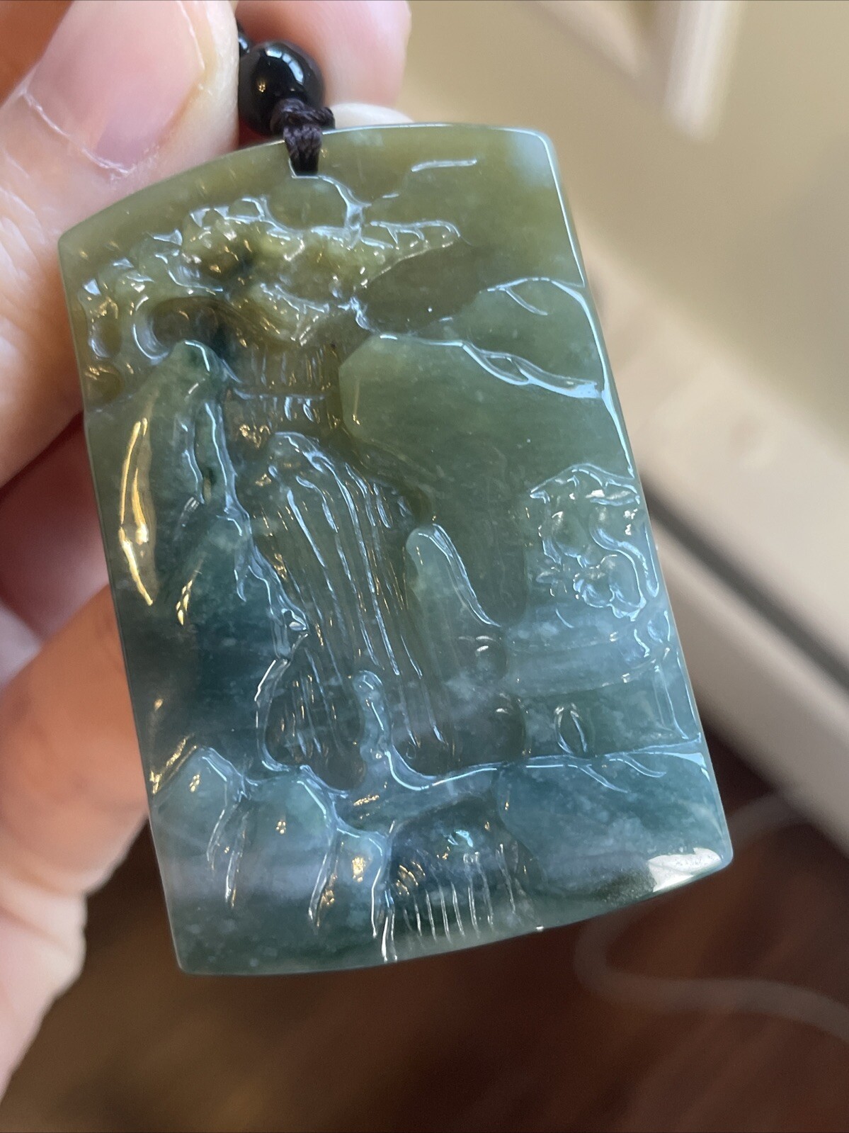 純天然翡翠A貨 老坑冰藍水意境山水牌 細膩水頭足 帶國檢證書 Genuine Grade A Burma Jade Jadeite