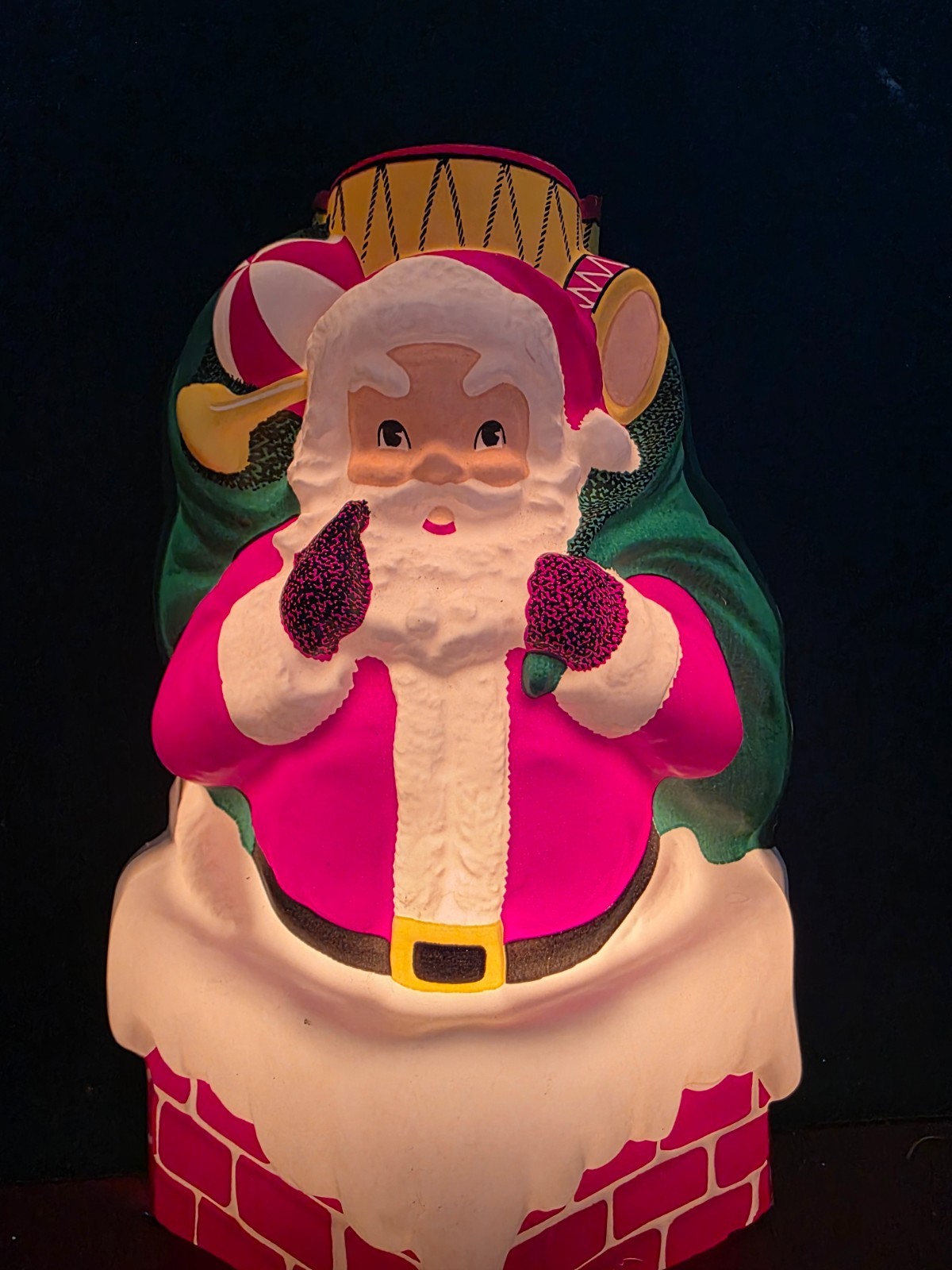 Vtg LA Goodman No 12 Jr Santa Chimney Lighted Christmas Holiday Woolworths