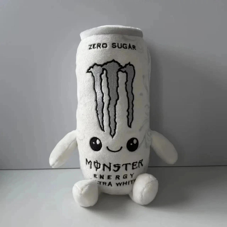 Monster Energy Zero Sugar White Can Plush Toy Stuffed Doll Soft Gift CW