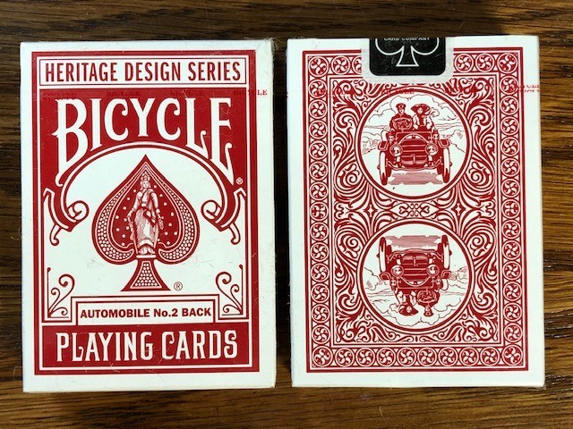 Bicycle Automobile No. 2 Back (red) Heritage Design Series playing cards