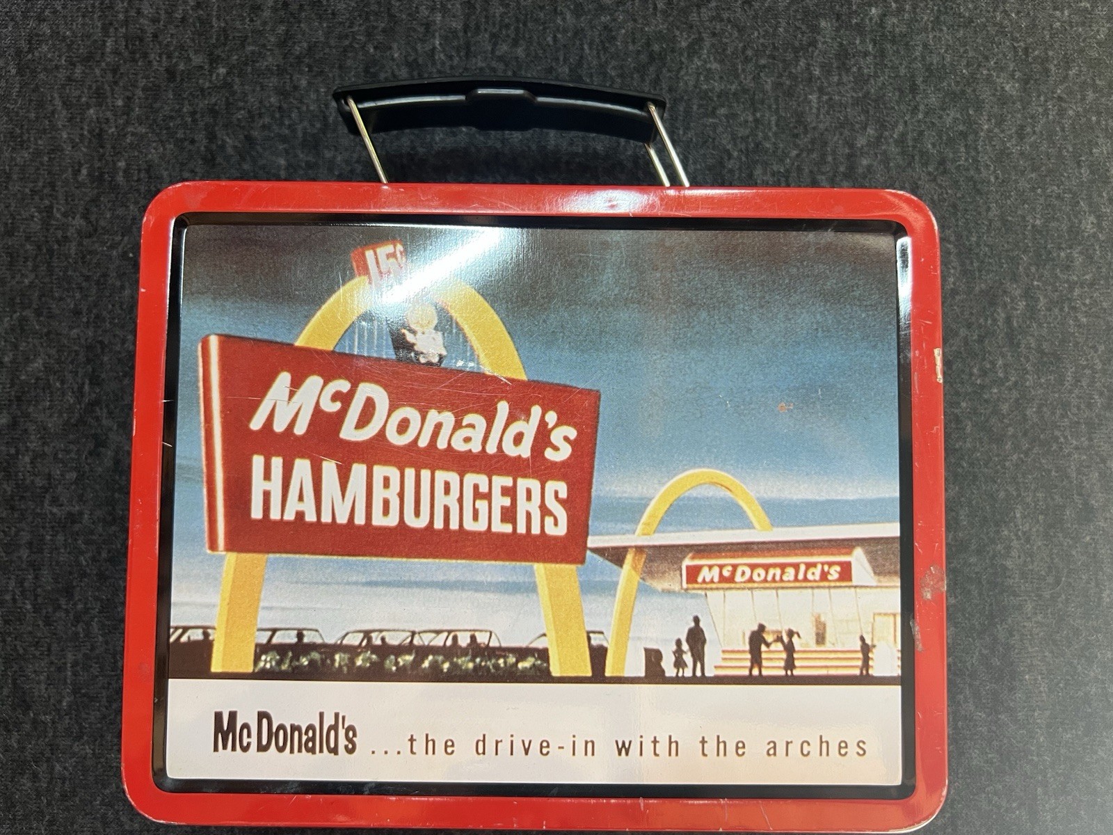 Vintage 1998 McDonalds Hamburger Tin Metal Collectible Lunch Box