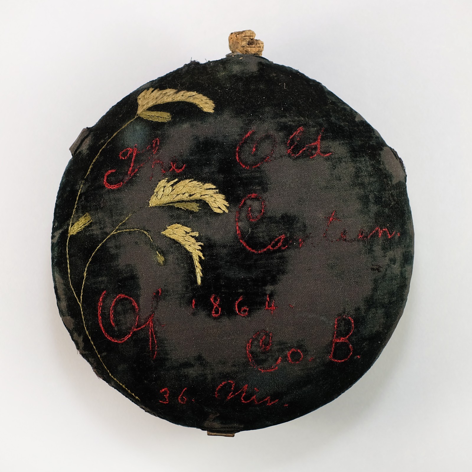 1864 Civil War Original Canteen Co B 36th Regiment Wisconsin – Embroidered Cover