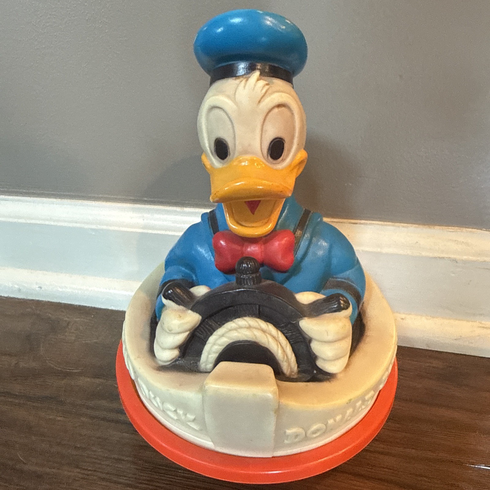 Vintage Captain Donald Duck (1976, Gabriel Ind.) Walt Disney Roly Poly Baby Toy