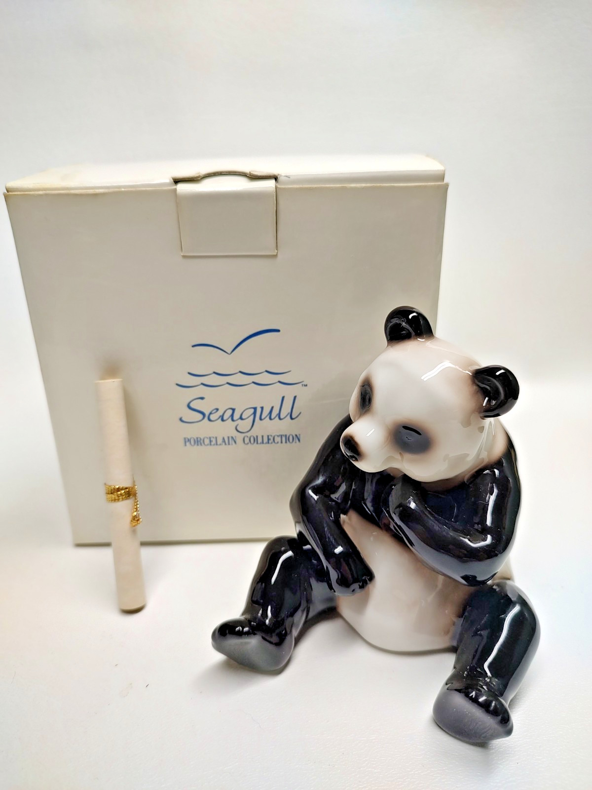 Vintage 1996 Seagull China Porcelain Panda Bear Enesco Figurine Original Box 4\