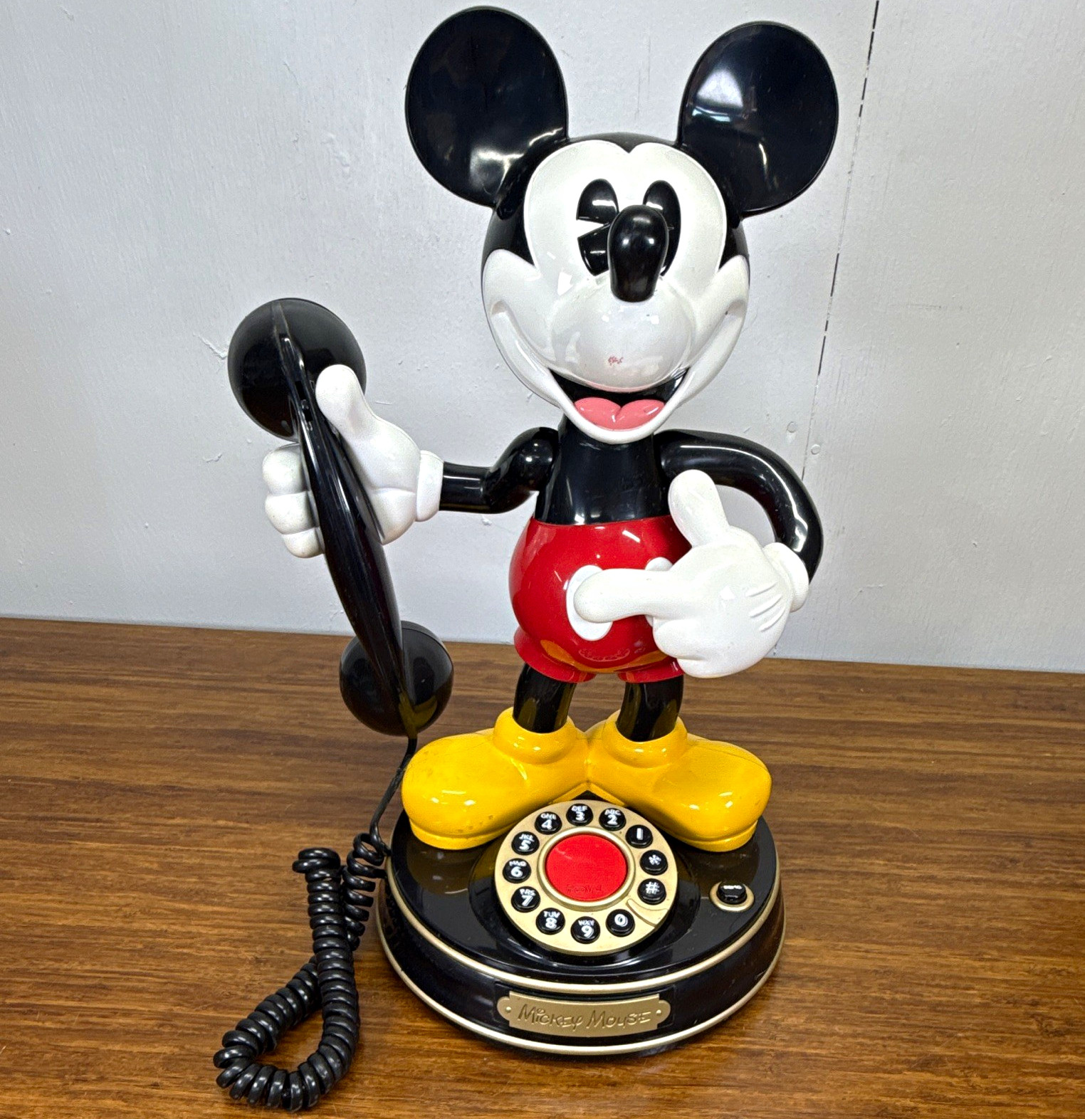 Vintage 1997 Disney Mickey Mouse TeleMania Animated Talking Telephone WORKS