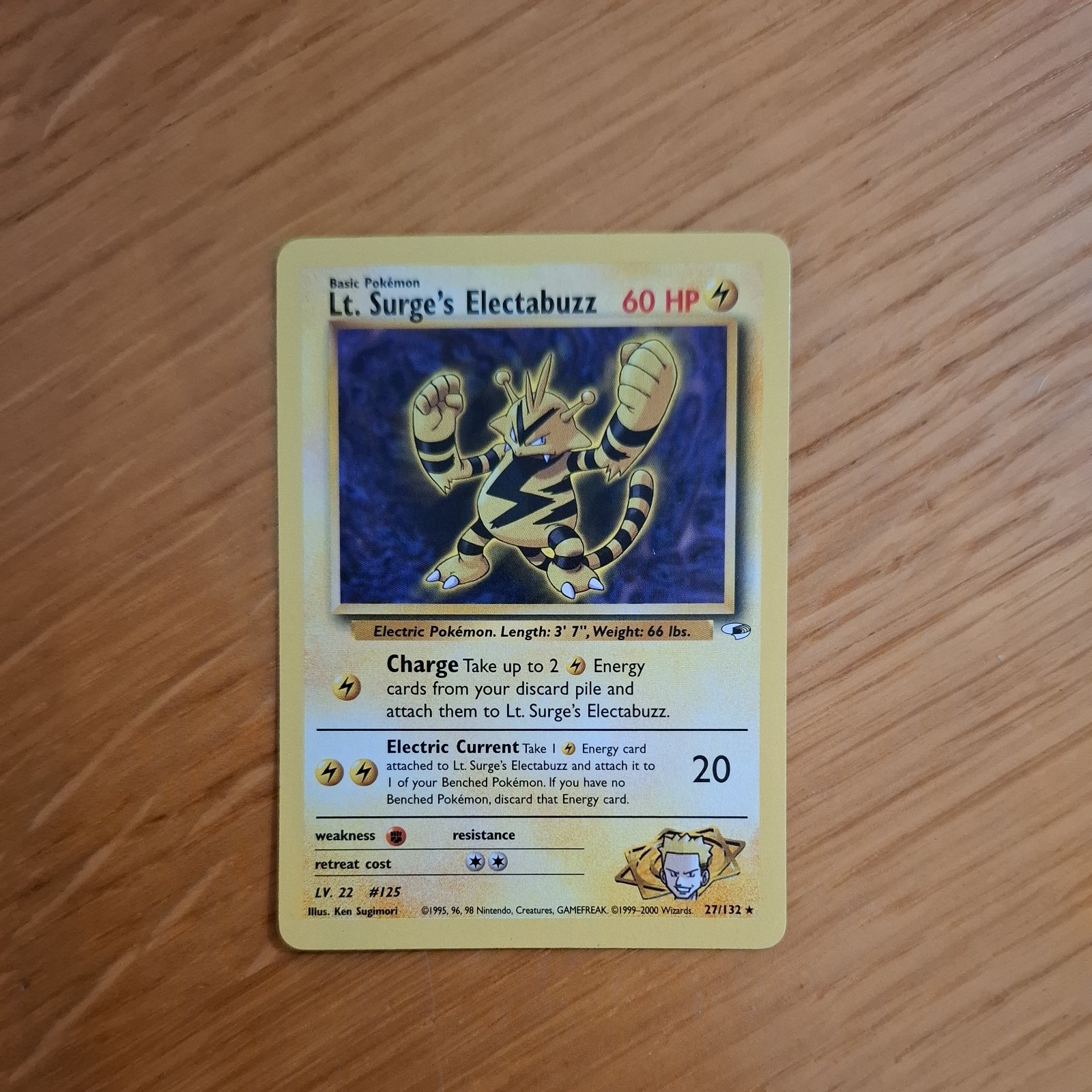 Lt. Surge's Electabuzz 27/132 Gym Heroes Pokémon TCG WOTC Vintage - LP