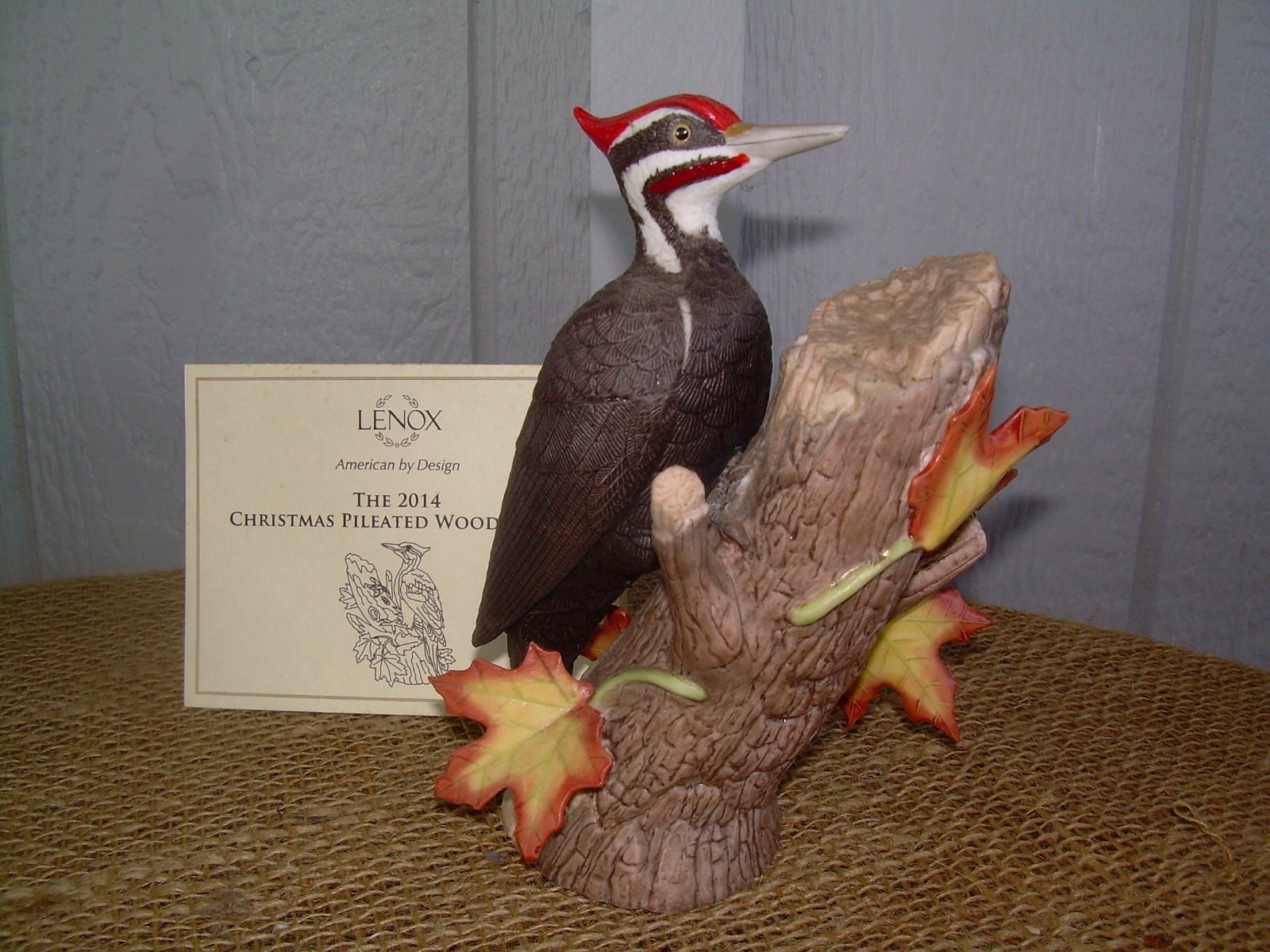 LENOX 2014 CHRISTMAS PILEATED WOODPECKER~MINT~COA~  NO BOX