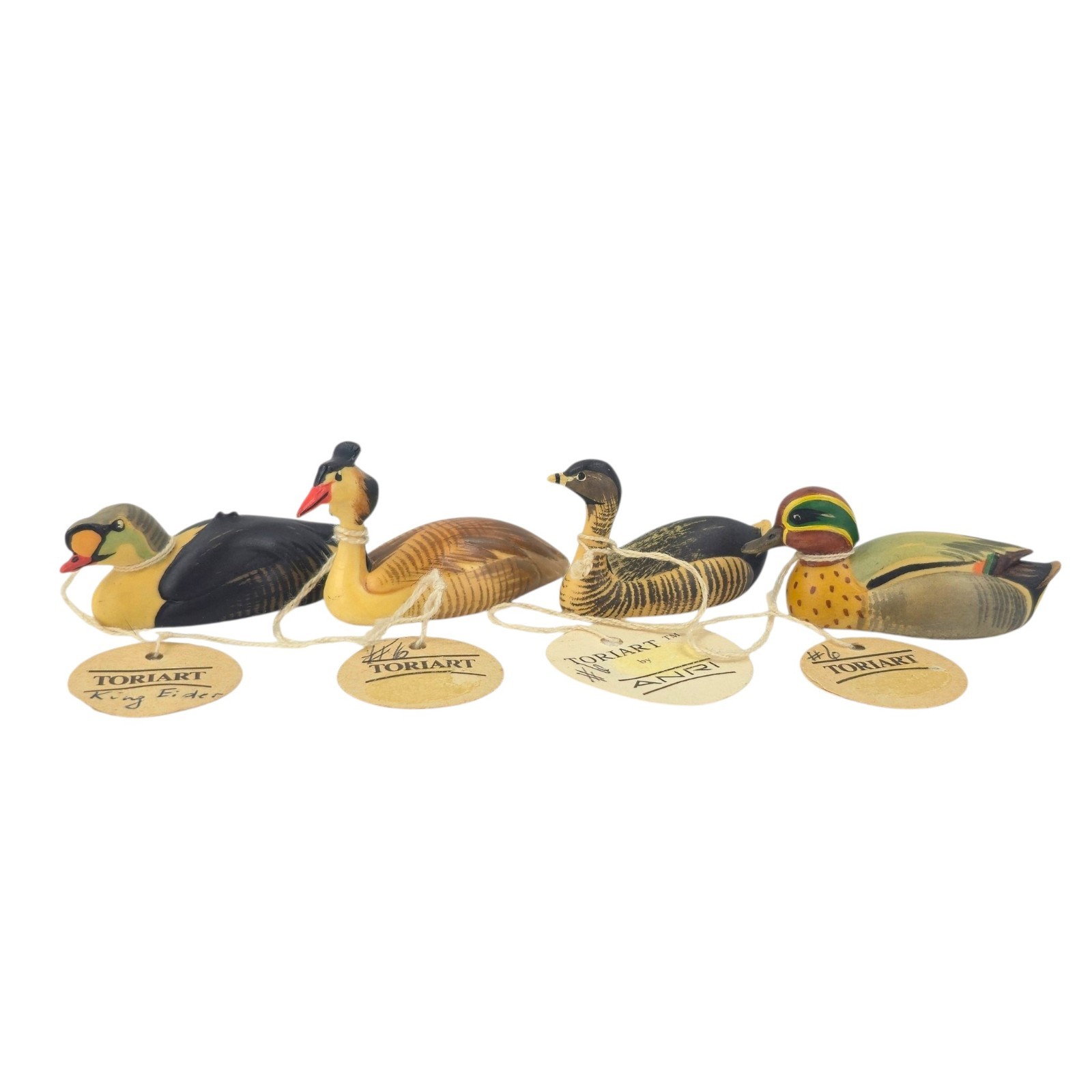 4 TORIART ANRI HANDCRAFTED WATER FOWL DUCKS MADE IN ITALY