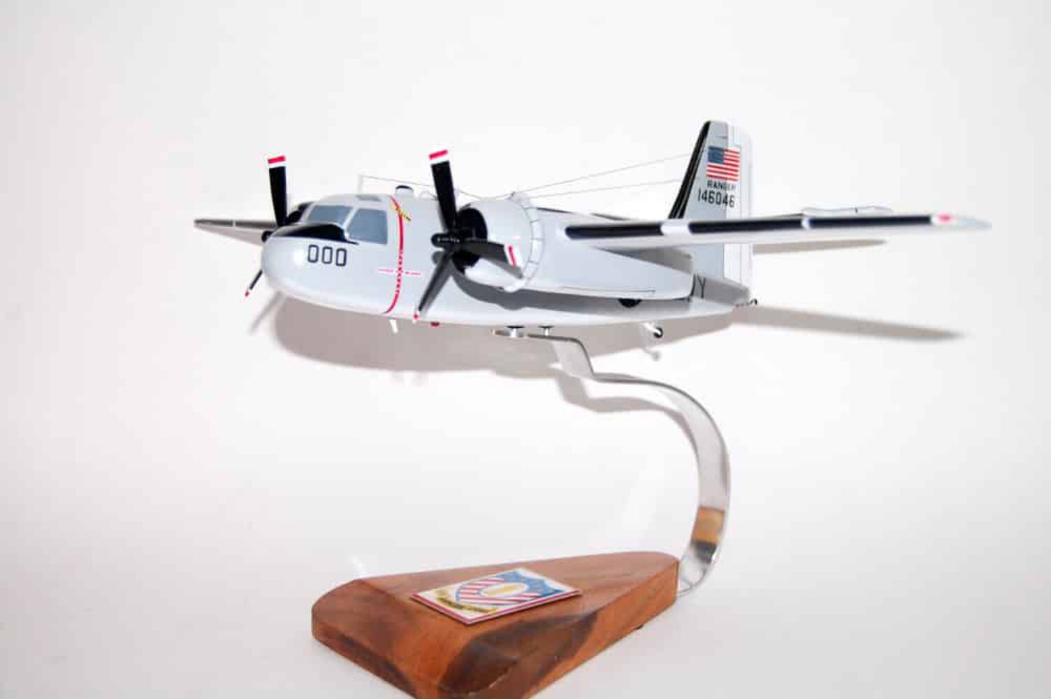 CV-61 USS Ranger C-1 Trader (146046) Model, 1/46th Scale, COD, Mahogany, Navy
