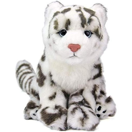 Baby Snow Leopard Realistic Fluffy Sitting Plush  45cm Colorata Japan