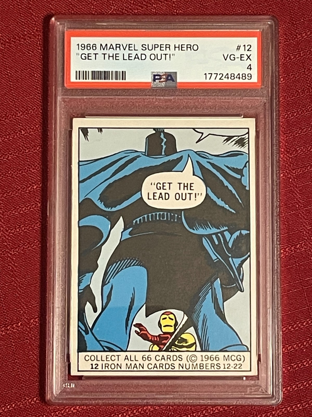 1966 Donruss Marvel Super Heroes Iron Man Get the Lead Out # 12 PSA 4 RC