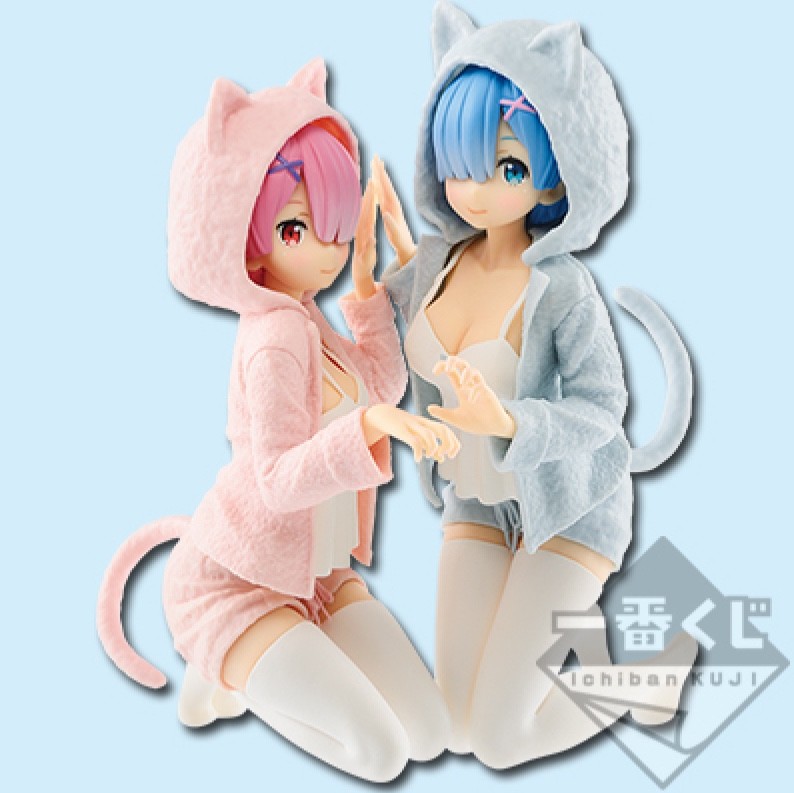 Japan Re:Zero Starting Life in Another World Ichiban kuji REM & RAM Figure NEW