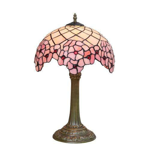 Tiffany Style Stained Glass Table Lamp 12 Inches Cherry Blossom
