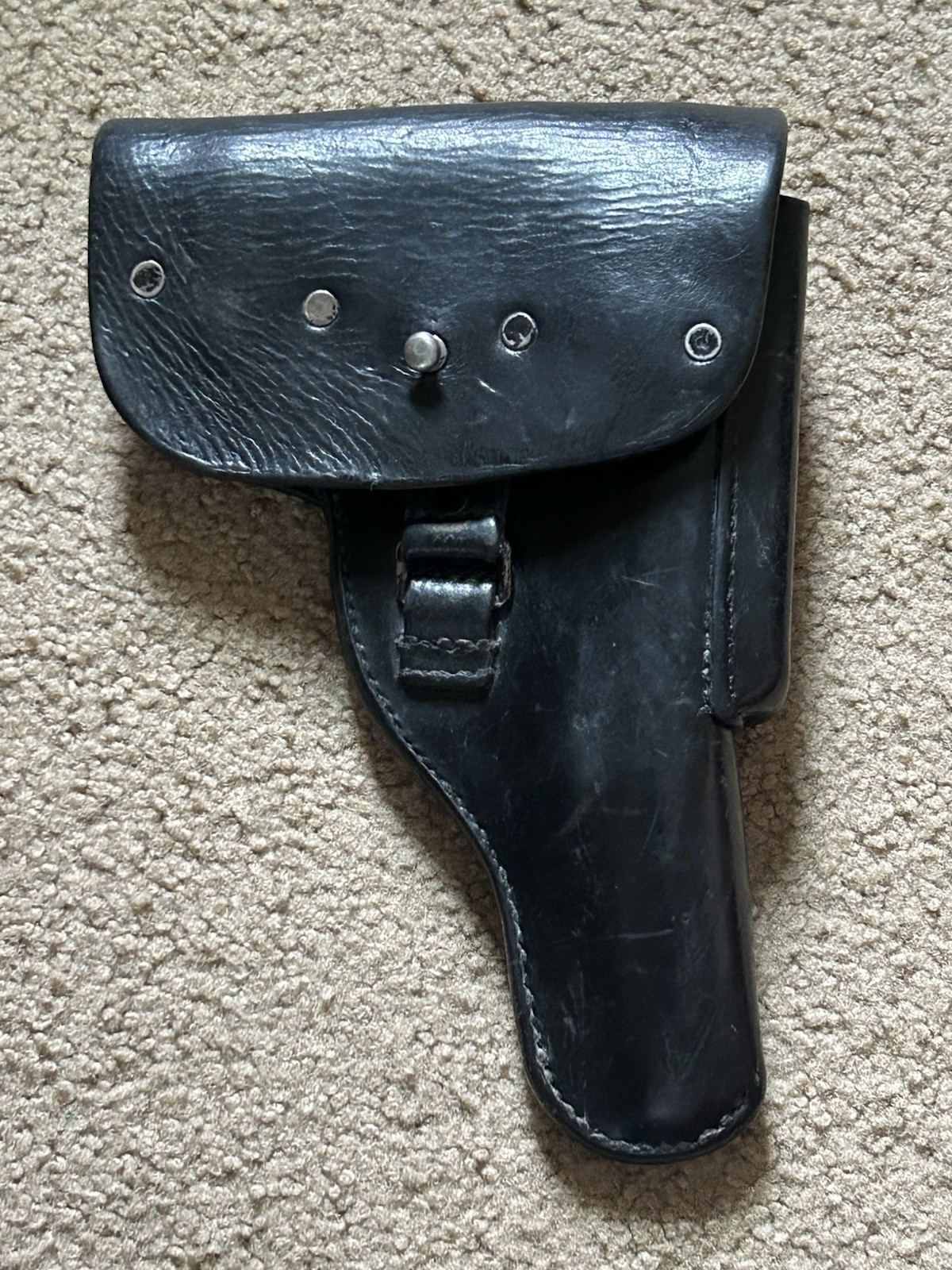 Original Post WW2 German Germany Walther P38 P1 Pistol Gun Black Leather Holster