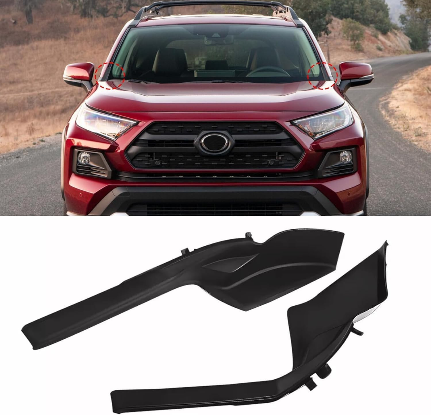 2PCS Front Windshield Wiper Cowl Cover Fit for RAV4 2020-2022