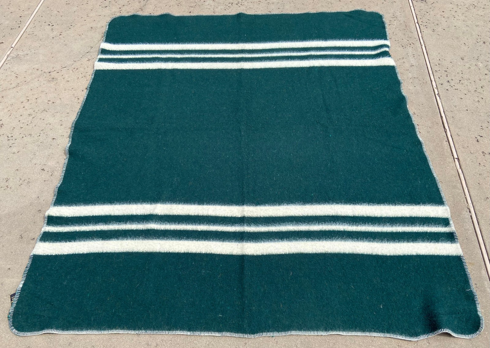 Wool Blanket Vintage Bolivia South American Reversible 79x68 Textiles Forno SA