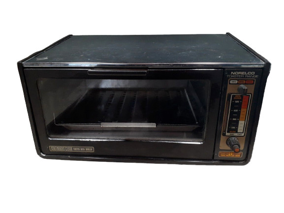 Vintage Norelco Chrome Toaster Range Oven Broiler, W/ Pans MADE in USA,