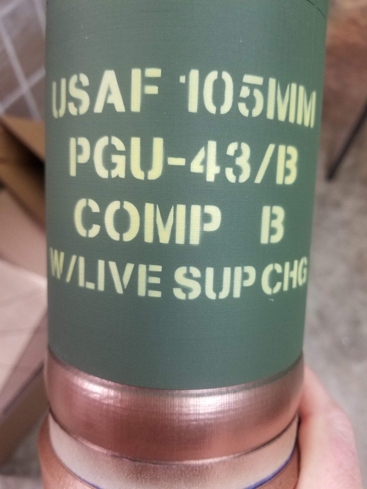 STENCIL ONLY - USAF 105mm PGU-44/B AC-130 Shell Stencil - Laser Cut Cardstock