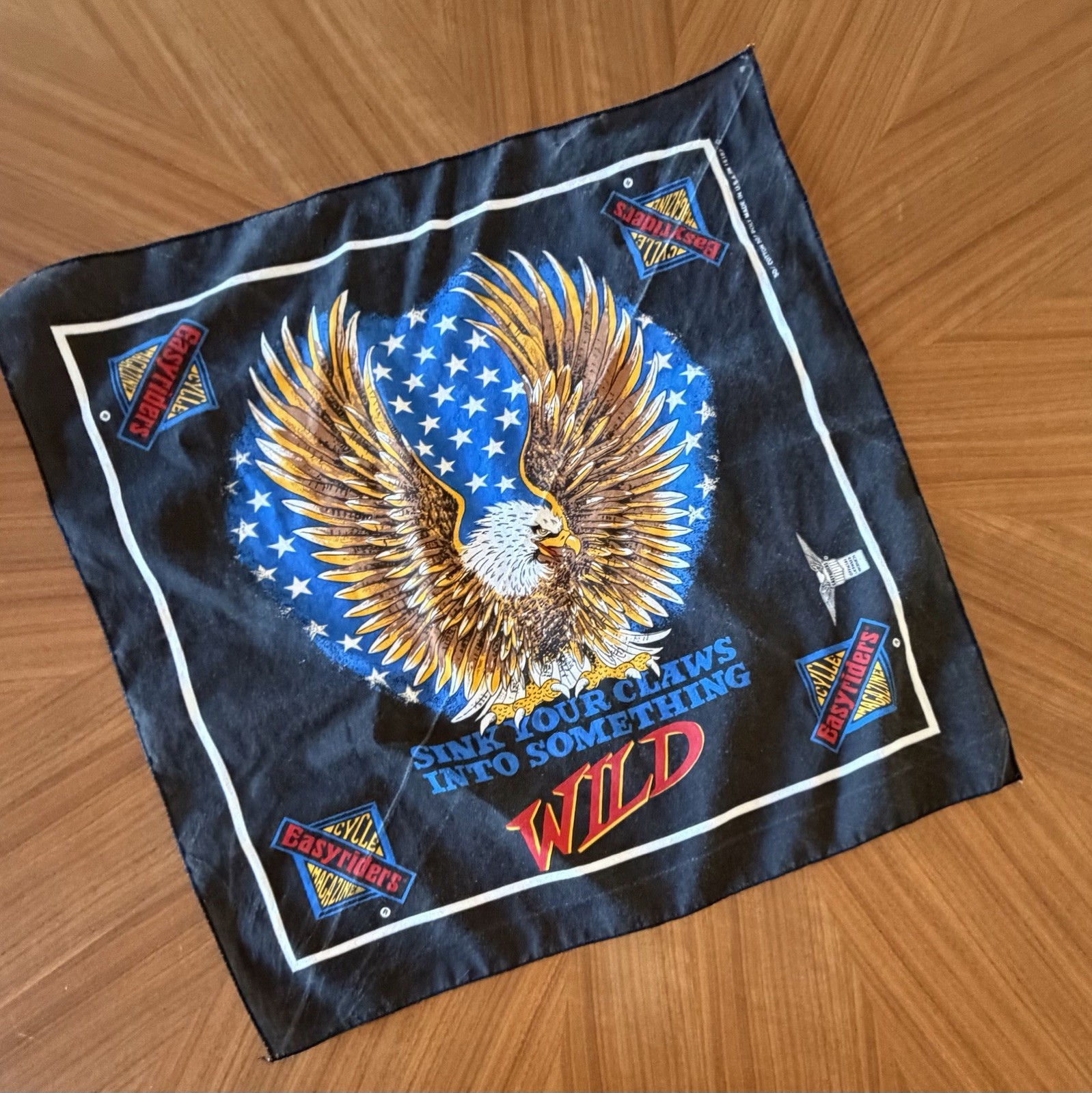 Easyriders Motorcycle Classic Eagle Bandana Handkerchief Vintage 1990s