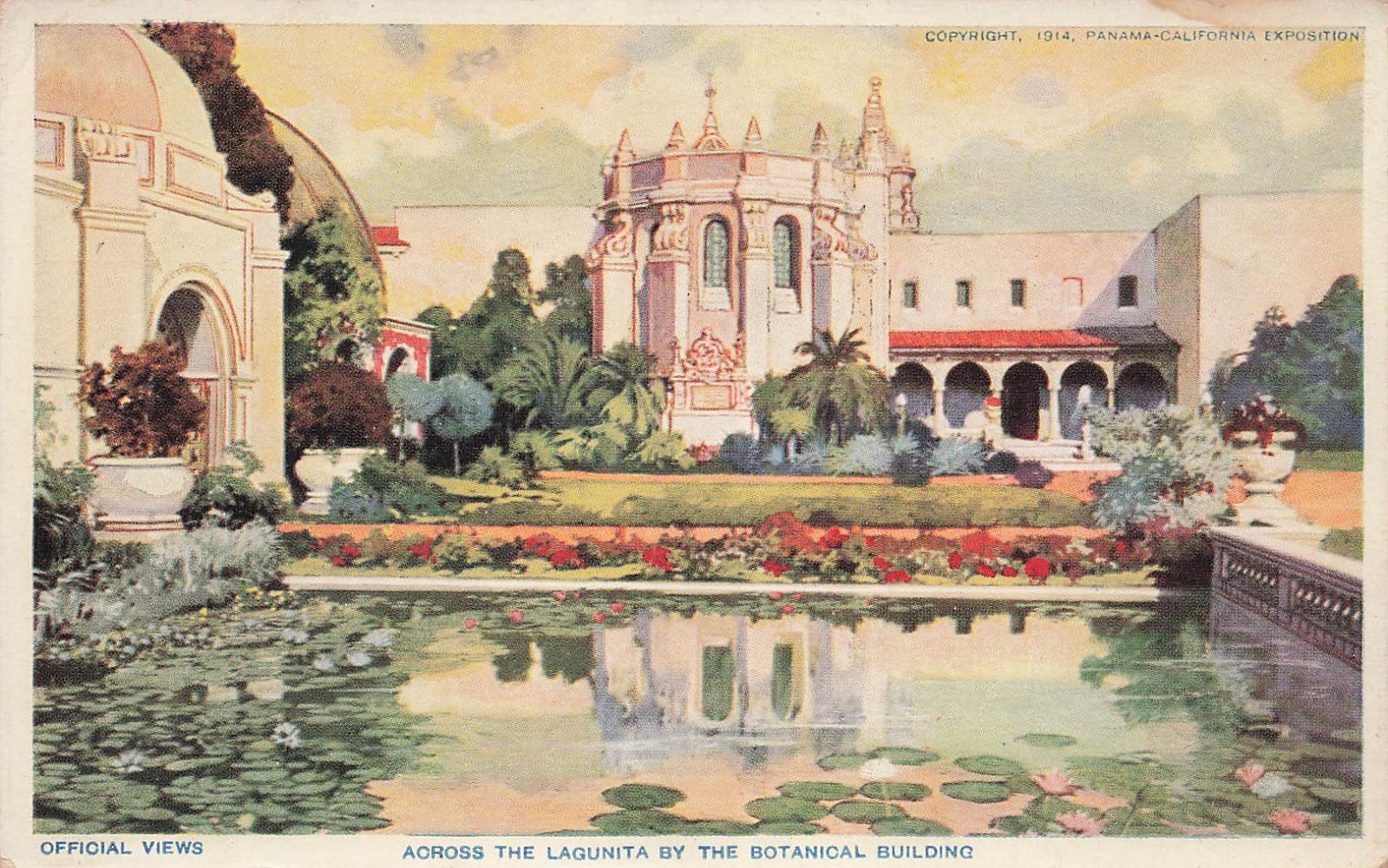 Balboa Park San Francisco  1915 Panama California Expo Drawing Vtg Postcard H53