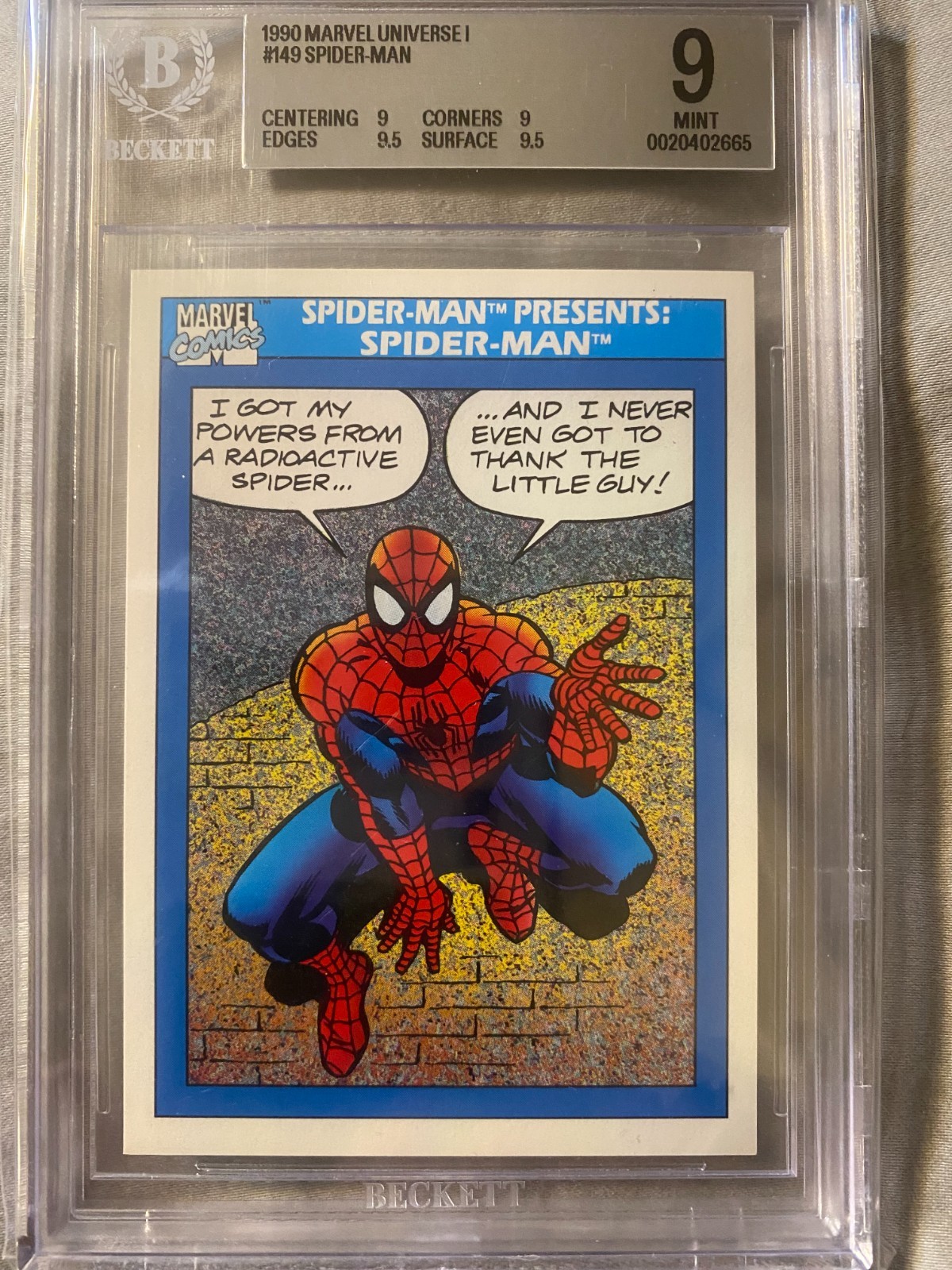 1990 Marvel Universe #149 Spider-Man BGS 9 Mint