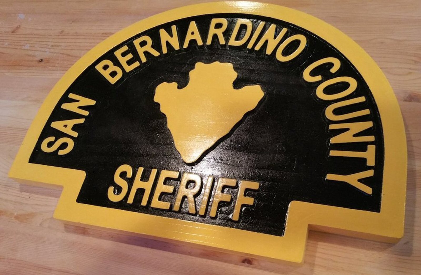 Police San Bernardino Sheriff 3D routed wood patch plaque sign Custom
