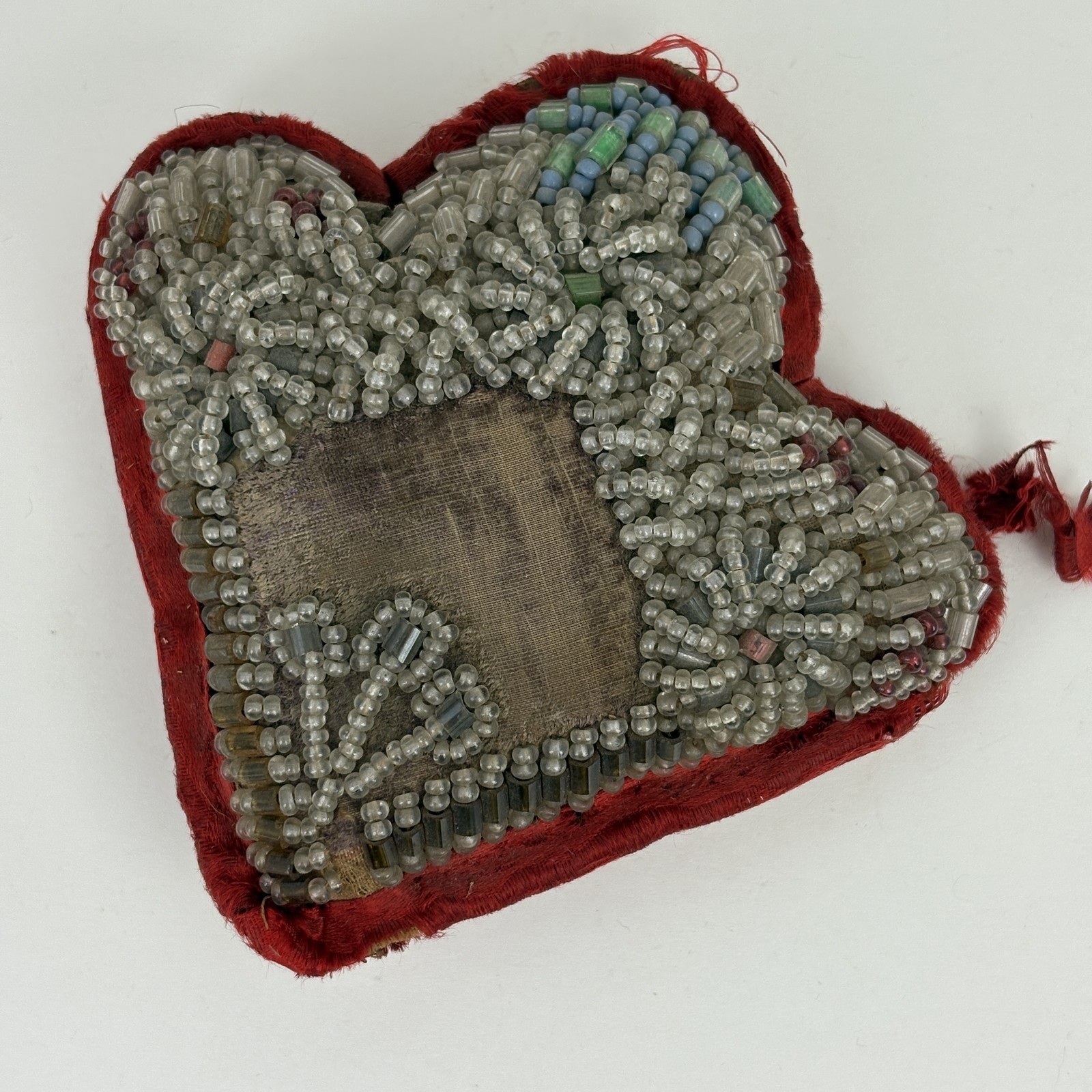 Antique Beaded Native American Whimsy Iroquois Pin Cushion Early 1900s