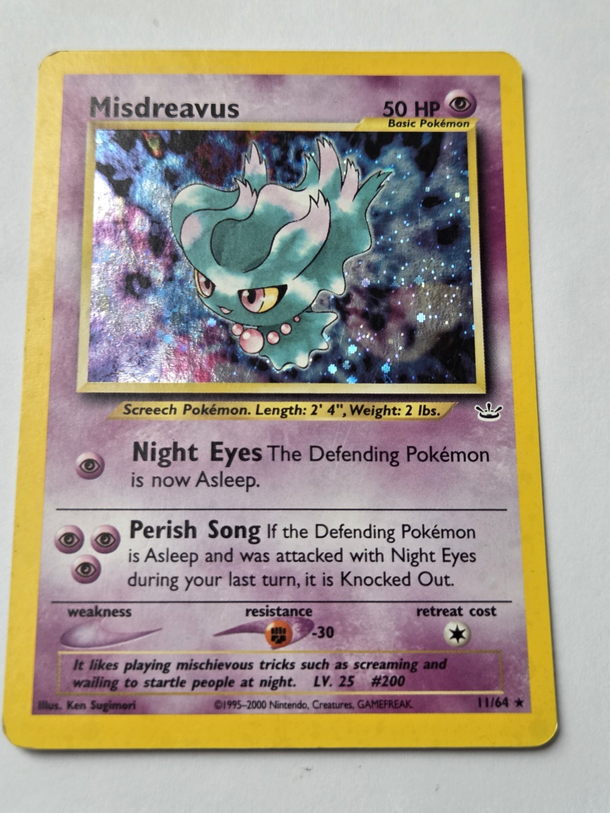 Pokémon TCG Misdreavus Neo Revelation Holo Card 11/64