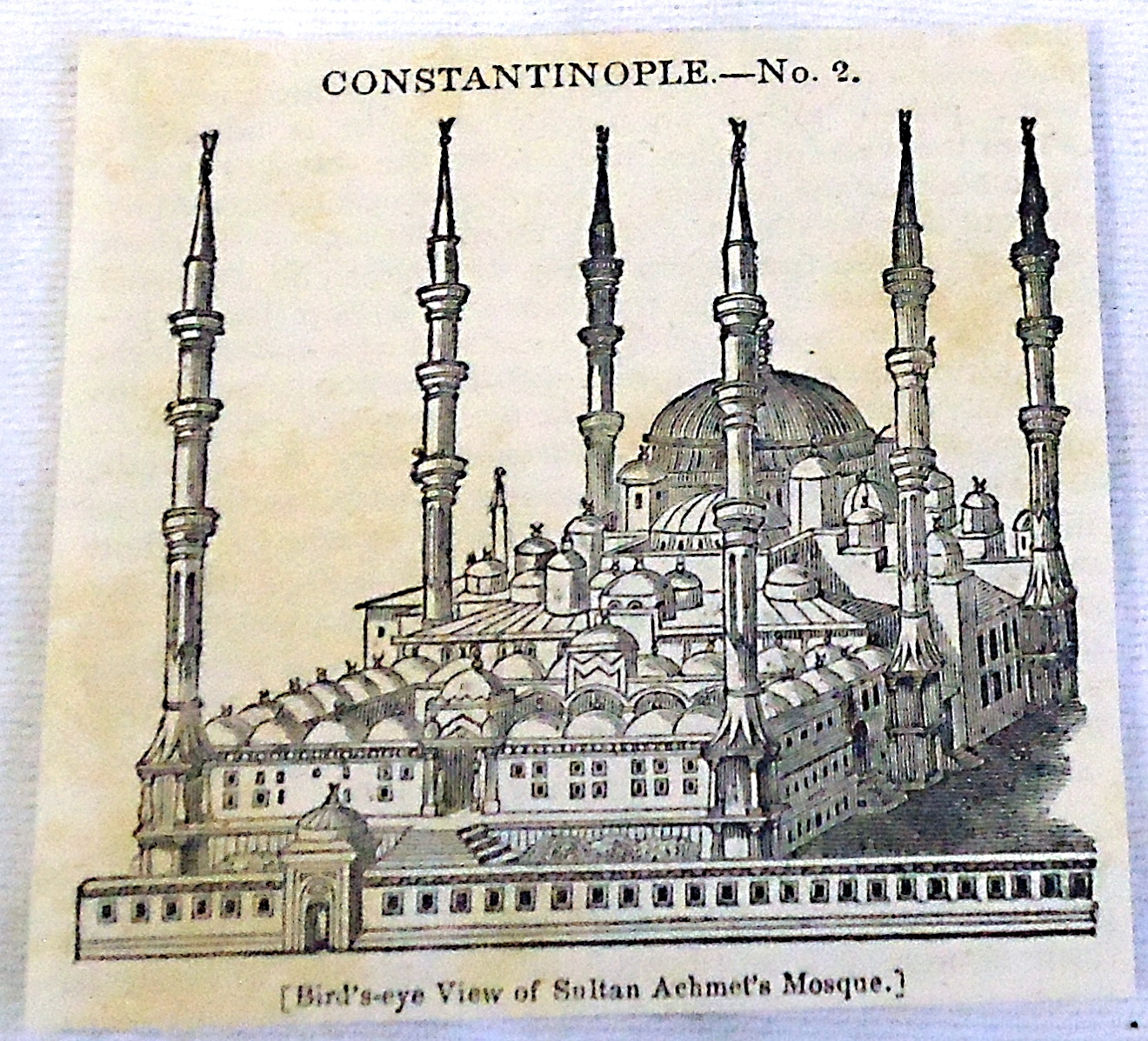 1832 small magazine engraving ~ View of Sultan Achment's Mosque ~ CONSTANTINOPLE