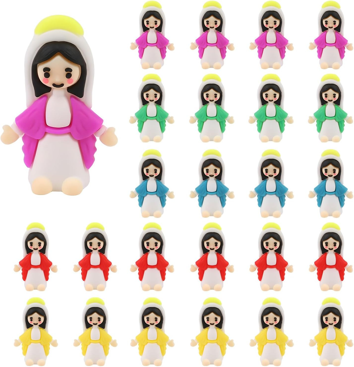 30PCS Little Virgin Mary Figurines,Mini Virgin Mary Dolls Bulk Little Figures to