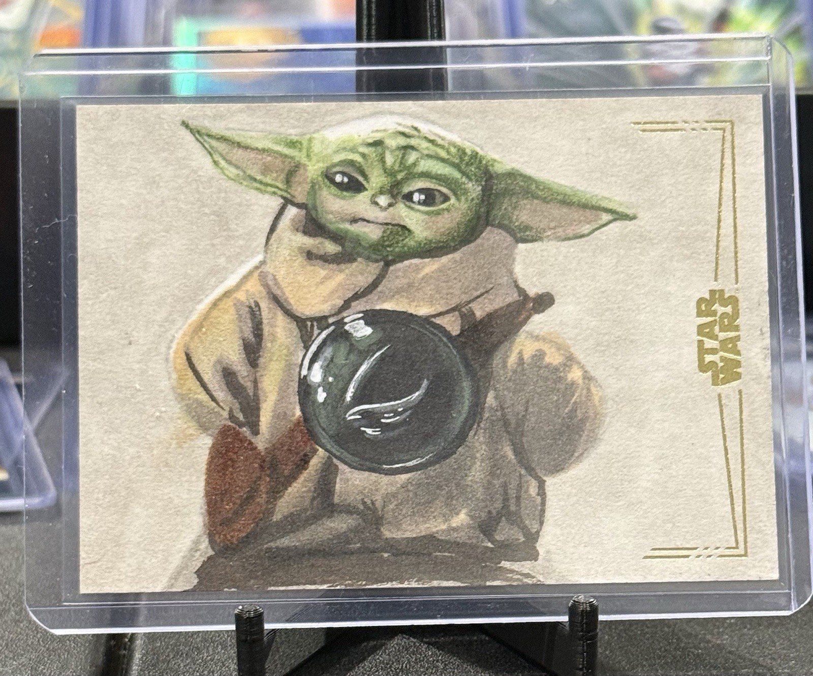 Topps Star Wars Gold Foil Sketch Card Grogu Autograph 1/1