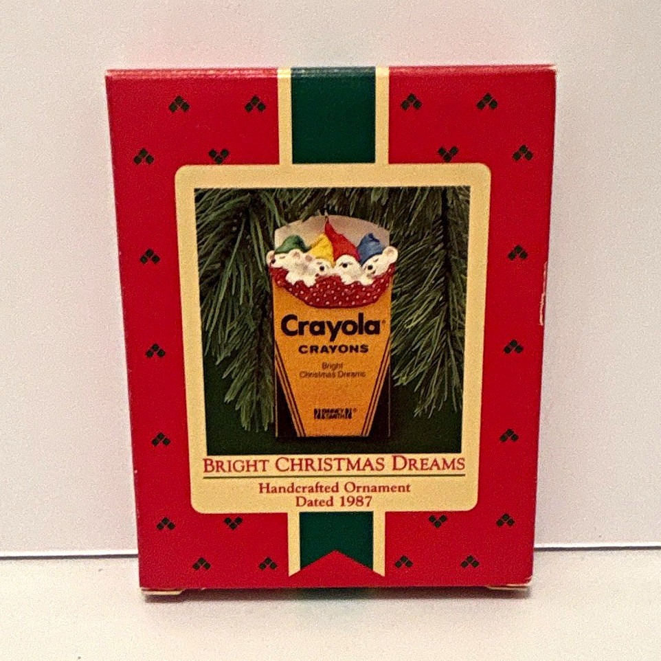 Hallmark Keepsake Crayola Crayons Christmas Hanging Ornament 1987 w/ Box