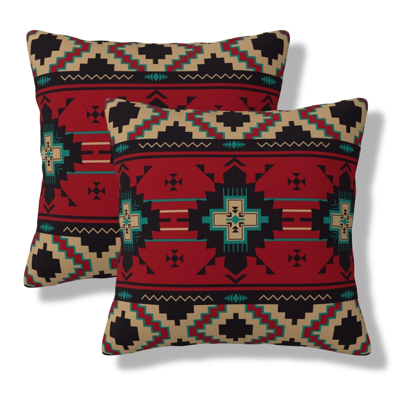 Southwest Red Pillow Covers 18x18 Set of 2 Aztec Decorative Throw Pillow Cove... Southwest Red Pillow Covers 18x18 Set of 2 Aztec Decorative Throw Pillow Cove...