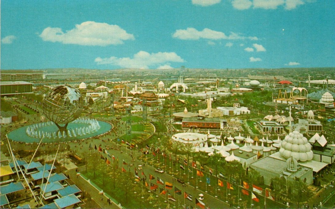 New York World\'s Fair - Unisphere & Court of Nations Aerial View - Postcard 1964