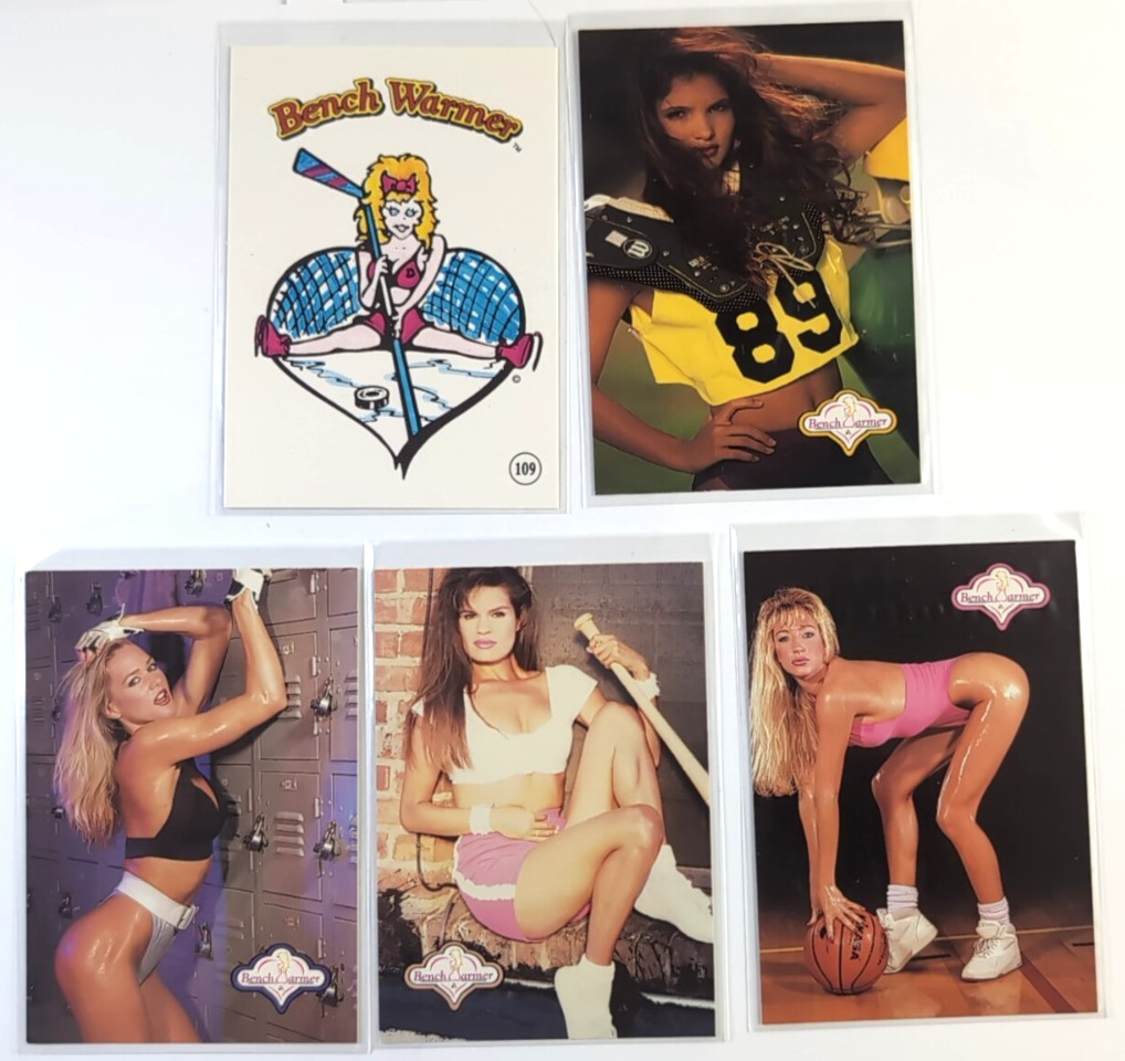 Rare lot of 5: 1992 Bench Warmer Trading Cards, Rookies 1990's Beautiful Women B