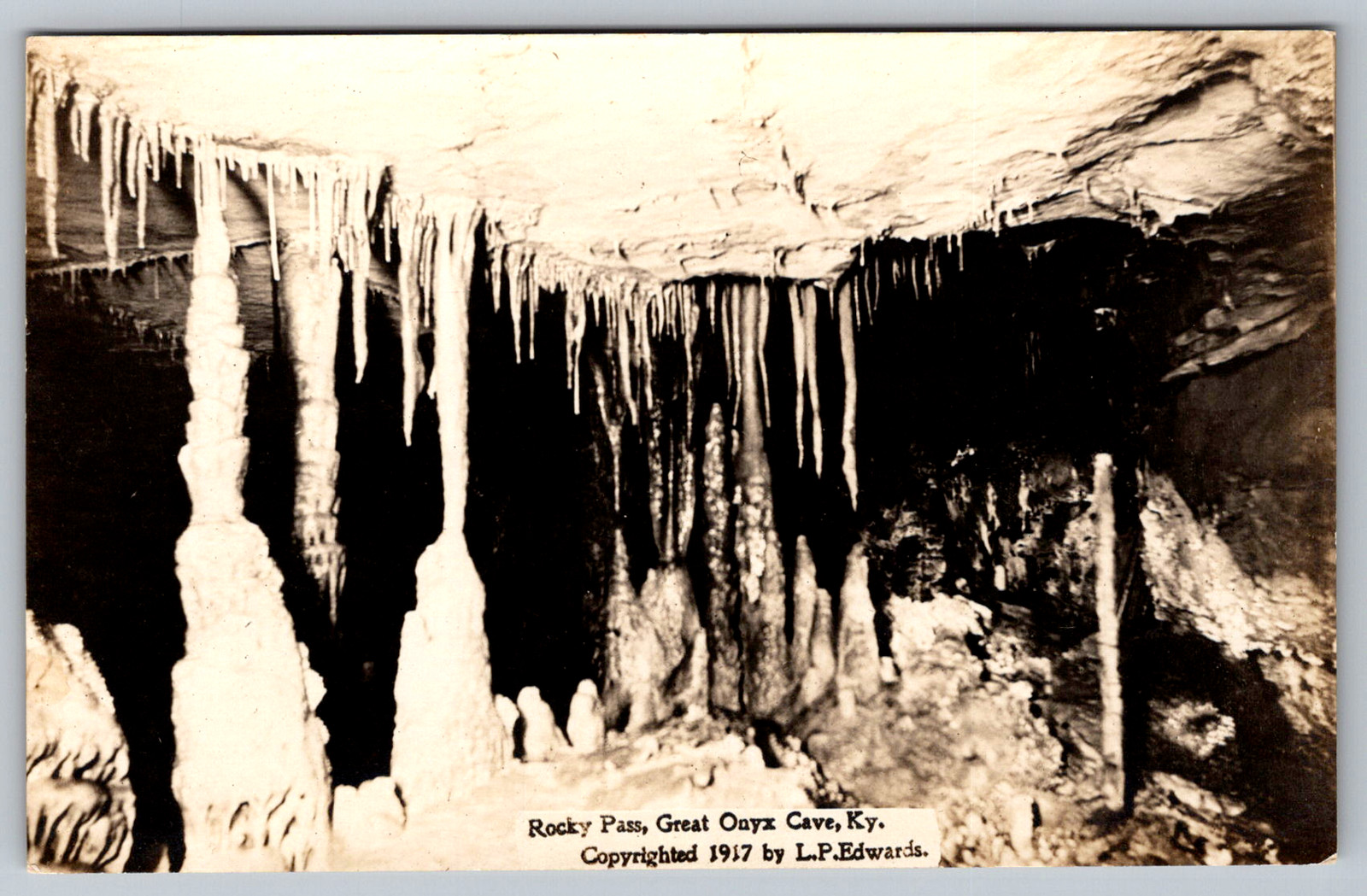 RPPC c1910s Rocky Pass Great Onyx Cave Kentucky Postcard