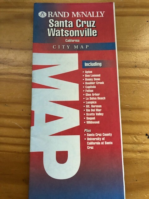 Vintage Rand Mcnally Folding maps Santa Cruz Watsonville