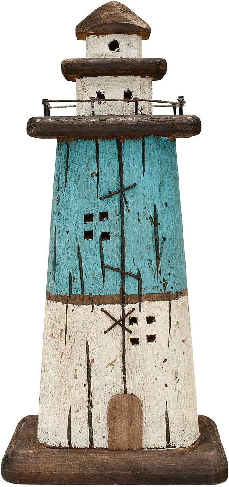 Lighthouse Decor Nautical Decoration Wood Light House Figurine Tabletop Sea