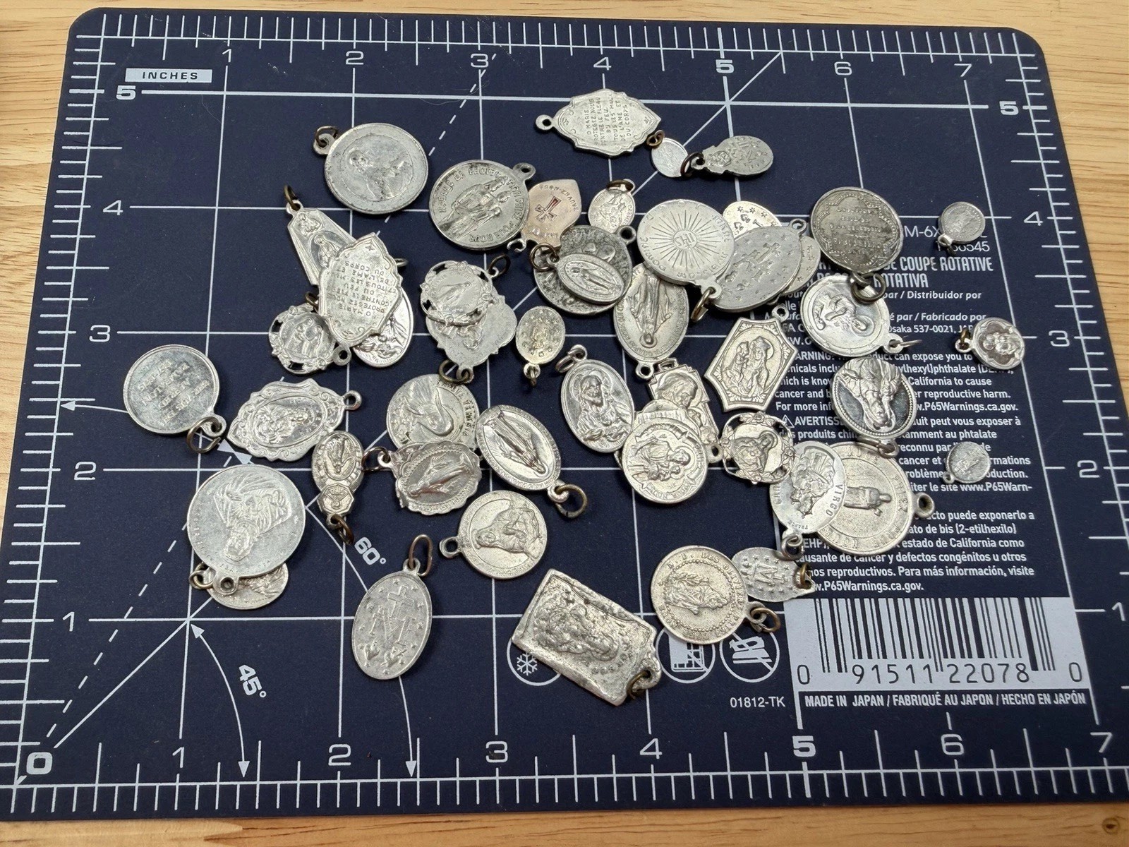 50 Vintage Catholic Religious Medals France Italy Saints Mixed Devotional Lot 5