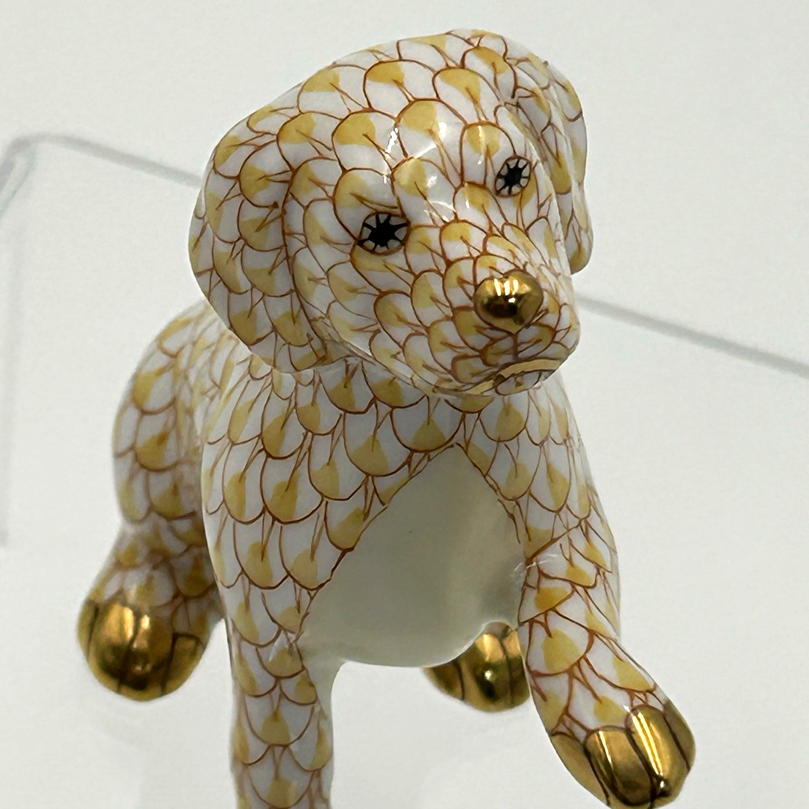 Herend Porcelain Cocker Spaniel Dog Figurine 16168 SVHU Gold Accents 2.5